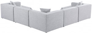 Cube 108" Fabric Upholstered 5pc Modular Sectional Grey