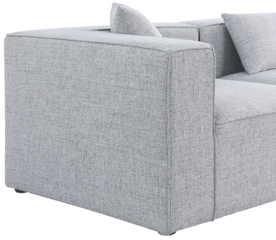Cube 108" Fabric Upholstered 5pc Modular Sectional Grey