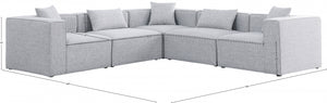 Cube 108" Fabric Upholstered 5pc Modular Sectional Grey