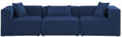 Cube 108" Fabric Upholstered 3pc. Modular Sofa
