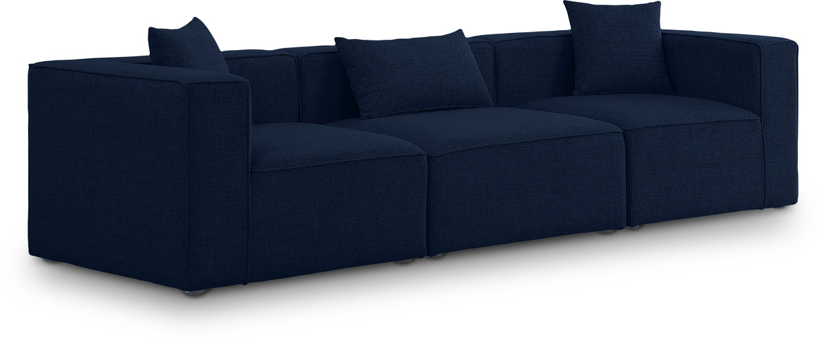 Cube 108" Fabric Upholstered 3pc. Modular Sofa
