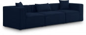 Cube 108" Fabric Upholstered 3pc. Modular Sofa