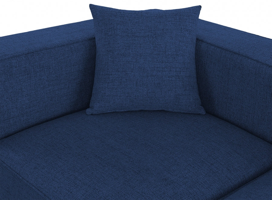 Cube 108" Fabric Upholstered 4pc Modular Sectional Blue