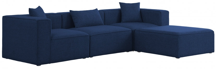 Cube 108" Fabric Upholstered 4pc Modular Sectional Blue