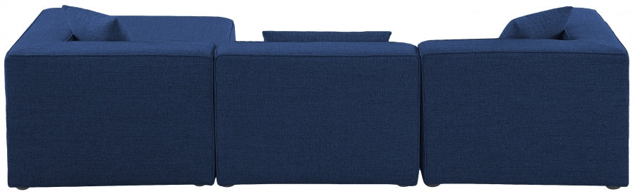 Cube 108" Fabric Upholstered 4pc Modular Sectional Blue