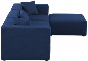 Cube 108" Fabric Upholstered 4pc Modular Sectional Blue