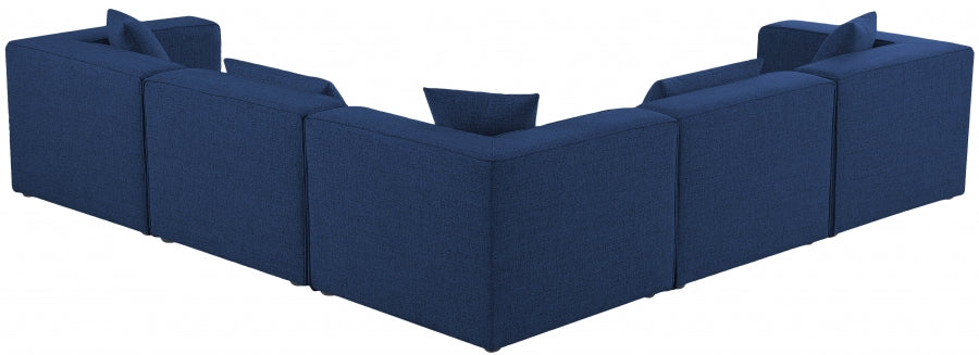 Cube 108" Fabric Upholstered 5pc Modular Sectional Navy