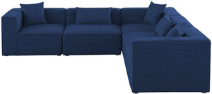 Cube 108" Fabric Upholstered 5pc Modular Sectional Navy