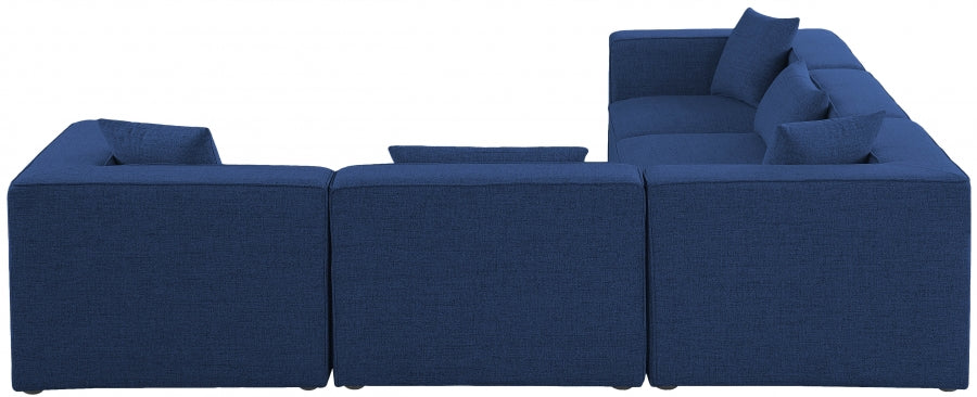 Cube 108" Fabric Upholstered 5pc Modular Sectional Navy