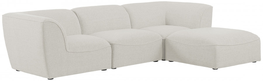 Miramar 109" Linen Textured Fabric Upholstered 4pc. Modular Sectional
