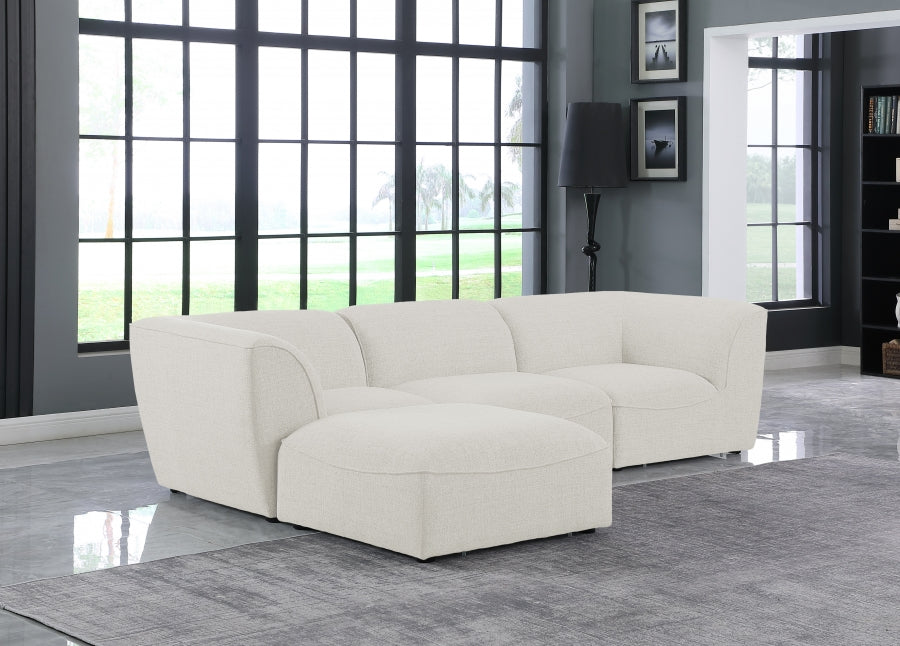 Miramar 109" Linen Textured Fabric Upholstered 4pc. Modular Sectional