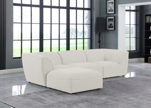 Miramar 109" Linen Textured Fabric Upholstered 4pc. Modular Sectional