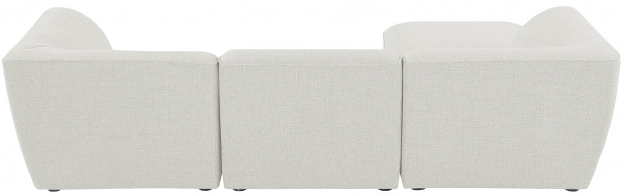 Miramar 109" Linen Textured Fabric Upholstered 4pc. Modular Sectional