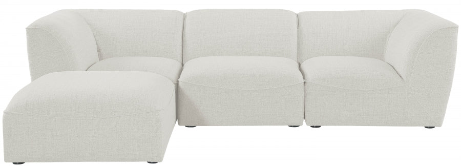 Miramar 109" Linen Textured Fabric Upholstered 4pc. Modular Sectional