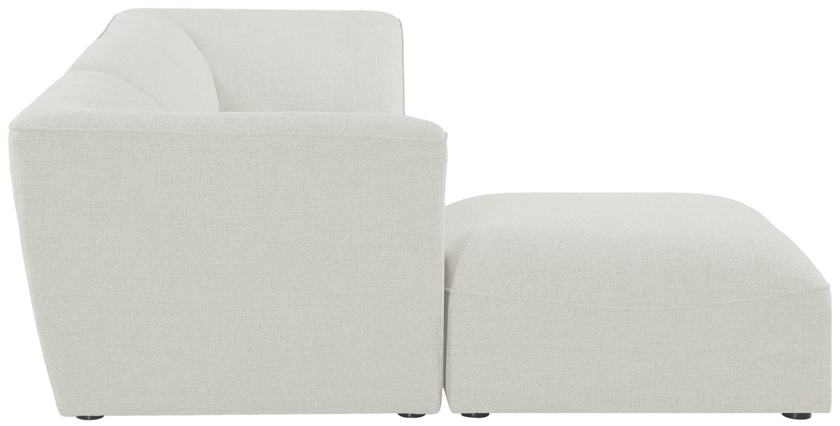 Miramar 109" Linen Textured Fabric Upholstered 4pc. Modular Sectional