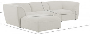 Miramar 109" Linen Textured Fabric Upholstered 4pc. Modular Sectional