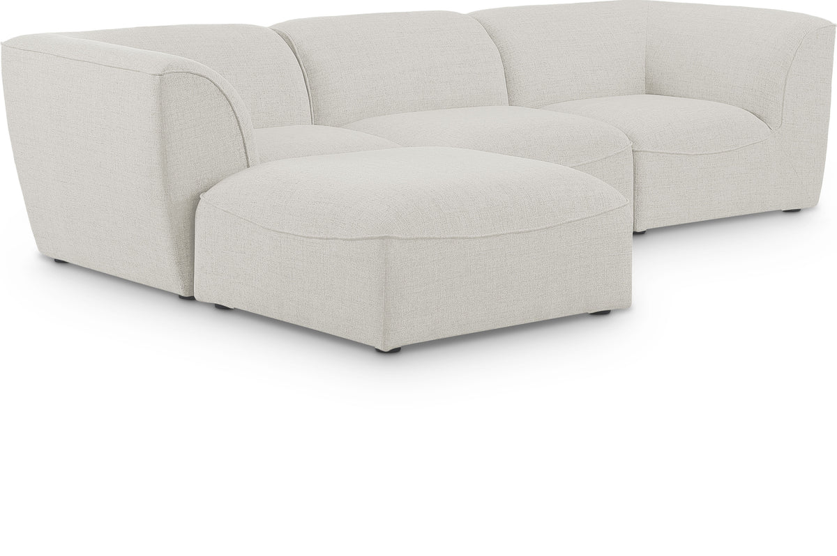 Miramar 109" Linen Textured Fabric Upholstered 4pc. Modular Sectional
