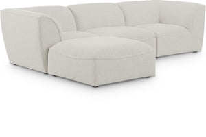 Miramar 109" Linen Textured Fabric Upholstered 4pc. Modular Sectional