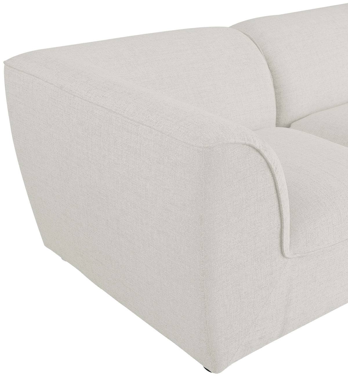 Miramar 109" Linen Textured Fabric Upholstered 5pc. Modular Sectional Cream