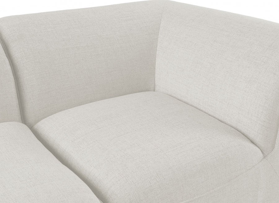 Miramar 109" Linen Textured Fabric Upholstered 5pc. Modular Sectional Cream