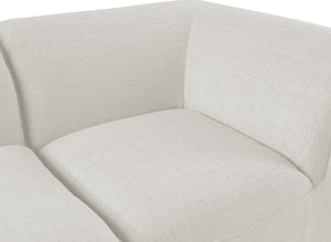 Miramar 109" Linen Textured Fabric Upholstered 5pc. Modular Sectional Cream