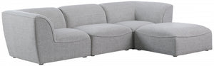 Miramar 109" Linen Textured Fabric Upholstered 4pc. Modular Sectional Grey