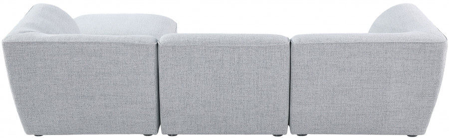 Miramar 109" Linen Textured Fabric Upholstered 4pc. Modular Sectional Grey