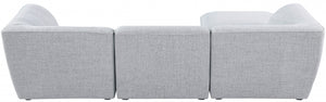 Miramar 109" Linen Textured Fabric Upholstered 4pc. Modular Sectional Grey