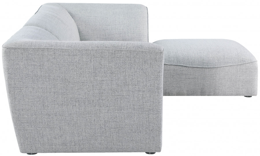 Miramar 109" Linen Textured Fabric Upholstered 4pc. Modular Sectional Grey