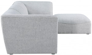 Miramar 109" Linen Textured Fabric Upholstered 4pc. Modular Sectional Grey
