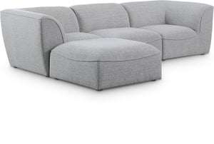 Miramar 109" Linen Textured Fabric Upholstered 4pc. Modular Sectional Grey