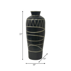 Terracotta 22 h Modern Vase Black
