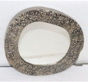 Metal, S/2 15/20" Textured Mirrors, Silver