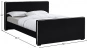 Battan Velvet Bed Black