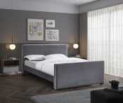 Battan Velvet Bed Grey