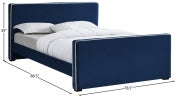 Battan Velvet Bed Navy