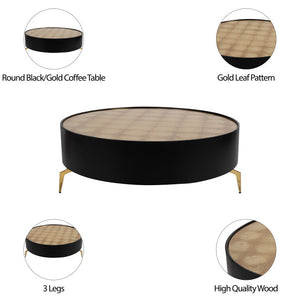 Wood,47" Gold Leaf Top Coffee Table