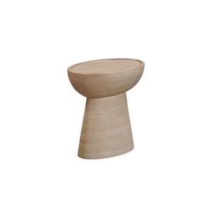 Eclipse Textured Faux Travertine Indoor / Outdoor Side Table