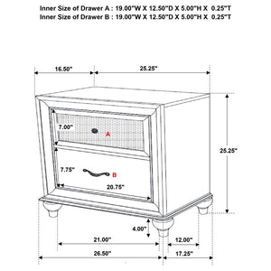 Elise 2-Drawer Nightstand