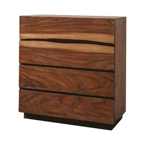 Riley 4-Drawer Chest Walnut And Coffee Bean