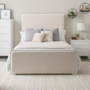 Breeze Panel Bed White And Beige