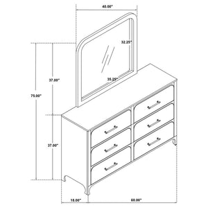 Apollo 6-Drawer Dresser w/Mirror