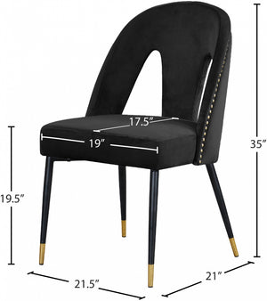 Akoya Velvet Dining Chair (BLACK)(WHS)