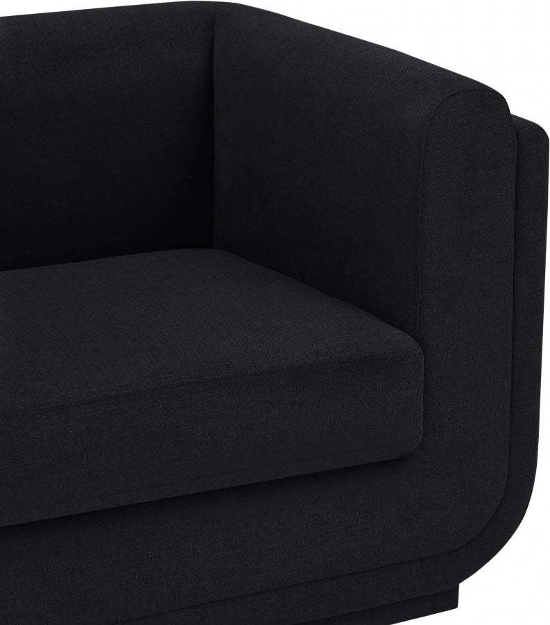 Kimora 86.5" Linen Textured Fabric Upholstered Sofa