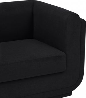 Kimora 86.5" Linen Textured Fabric Upholstered Sofa