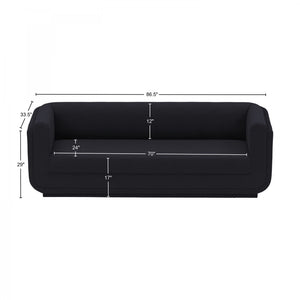 Kimora 86.5" Linen Textured Fabric Upholstered Sofa