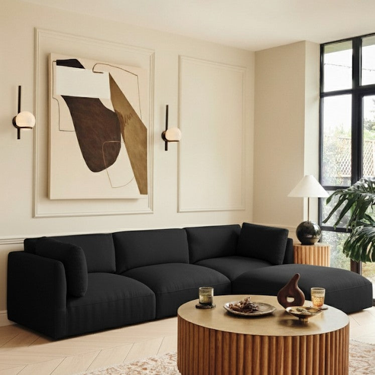 Ease 114" Fabric Upholstered 4pc. Modular Sectional
