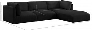 Ease 114" Fabric Upholstered 4pc. Modular Sectional