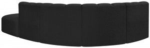 Arc 127" Boucle Fabric Upholstered 5pc. Modular Sectional Black