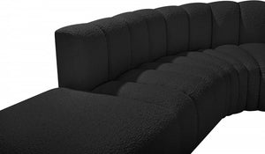 Arc 127" Boucle Fabric Upholstered 5pc. Modular Sectional Black